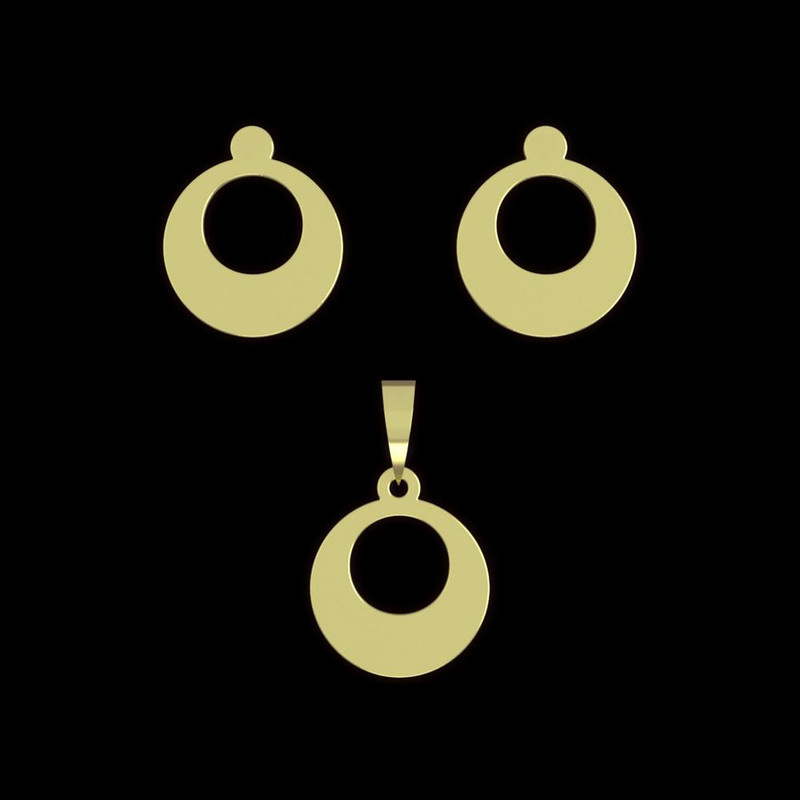 نیم ست طلا 18 عیار زنانه مدوپد مدل دایره کد NA10758