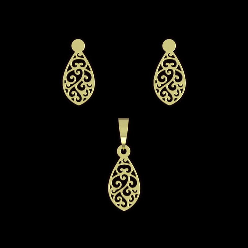 نیم ست طلا 18 عیار زنانه مدوپد مدل اسلمیی کد NA10802