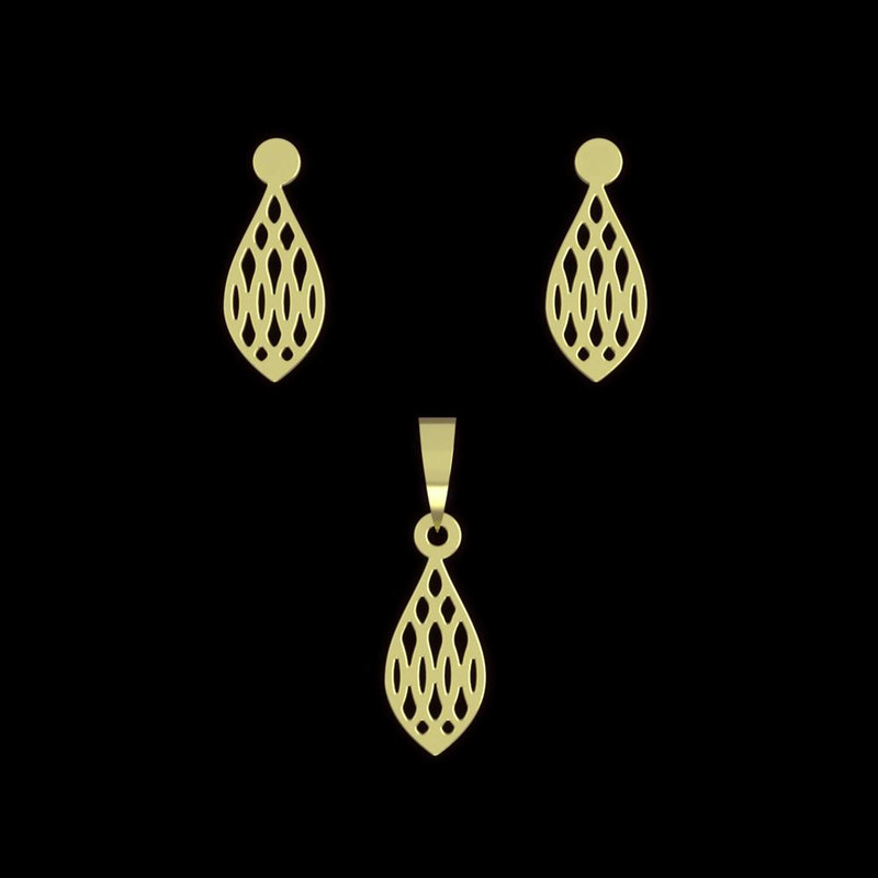 نیم ست طلا 18 عیار زنانه مدوپد مدل هندسی کد NA10823