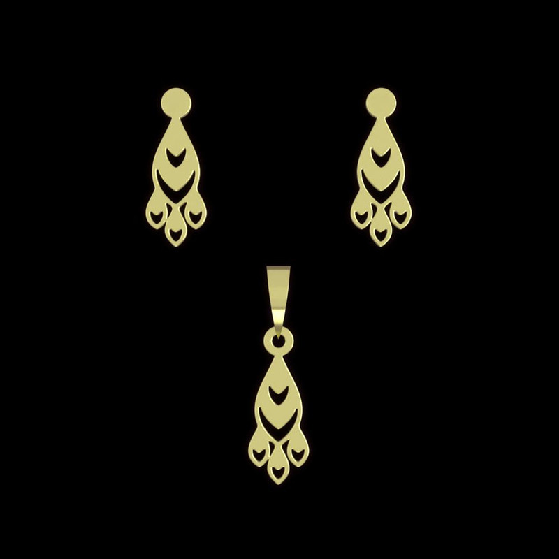 نیم ست طلا 18 عیار زنانه مدوپد مدل اسلیمی کد NA10837