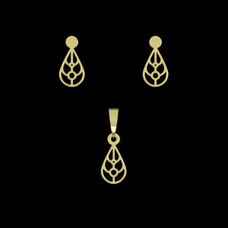 نیم ست طلا 18 عیار زنانه مدوپد مدل اشک کد NA10872