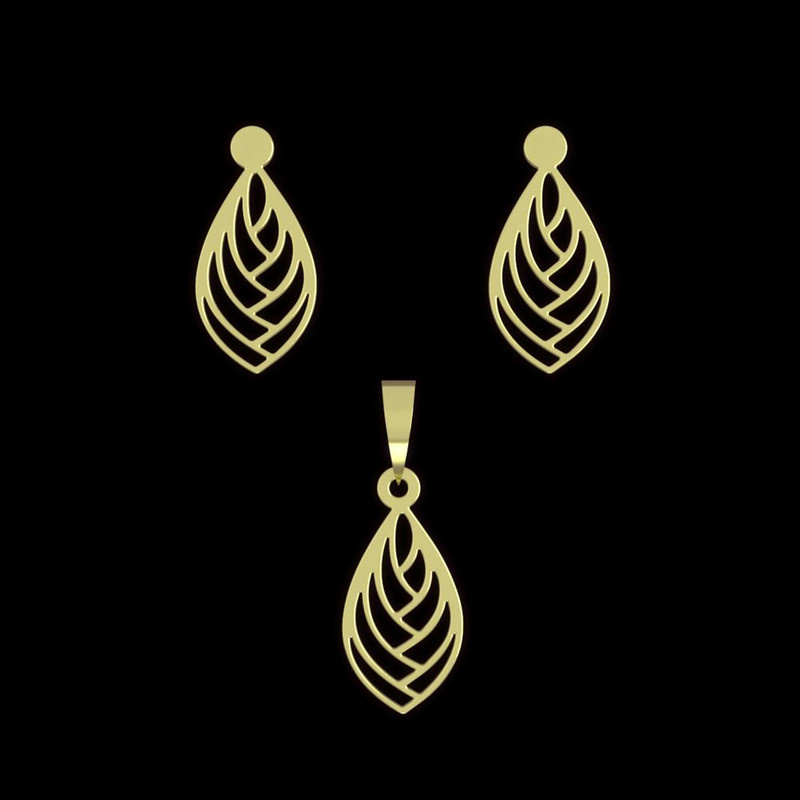 نیم ست طلا 18 عیار زنانه مدوپد مدل اشک کد NA10907