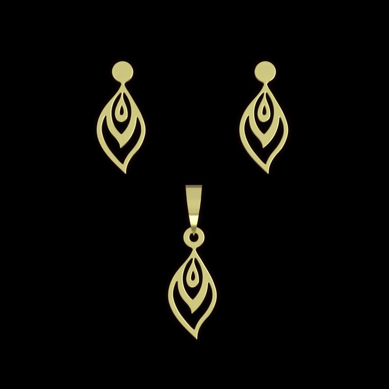 نیم ست طلا 18 عیار زنانه مدوپد مدل اشک کد NA10908