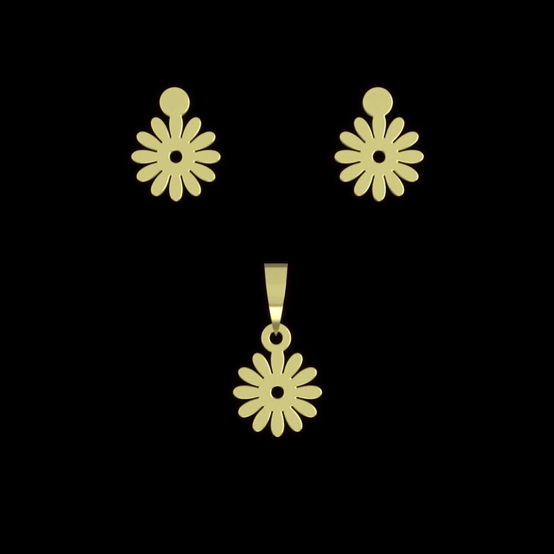 نیم ست طلا 18 عیار زنانه مدوپد مدل گل کد NA10920