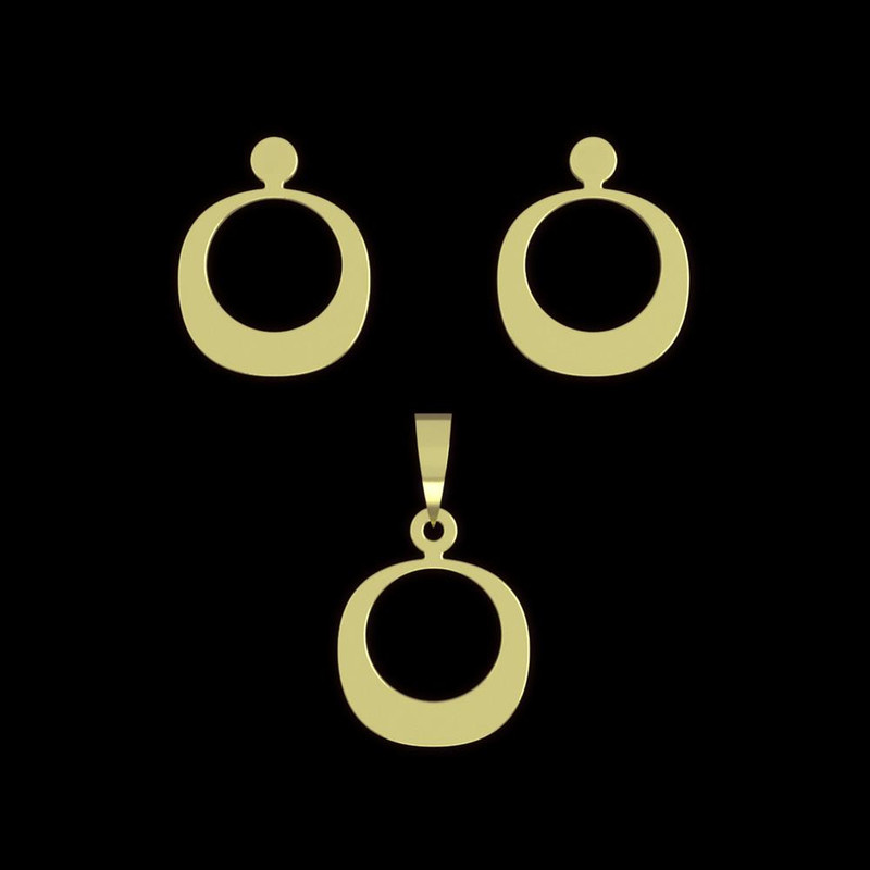 نیم ست طلا 18 عیار زنانه مدوپد مدل دایره کد NA10949