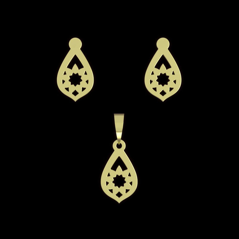 نیم ست طلا 18 عیار زنانه مدوپد مدل گل کد NA10956