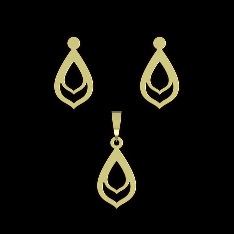 نیم ست طلا 18 عیار زنانه مدوپد مدل اشک کد NA10970