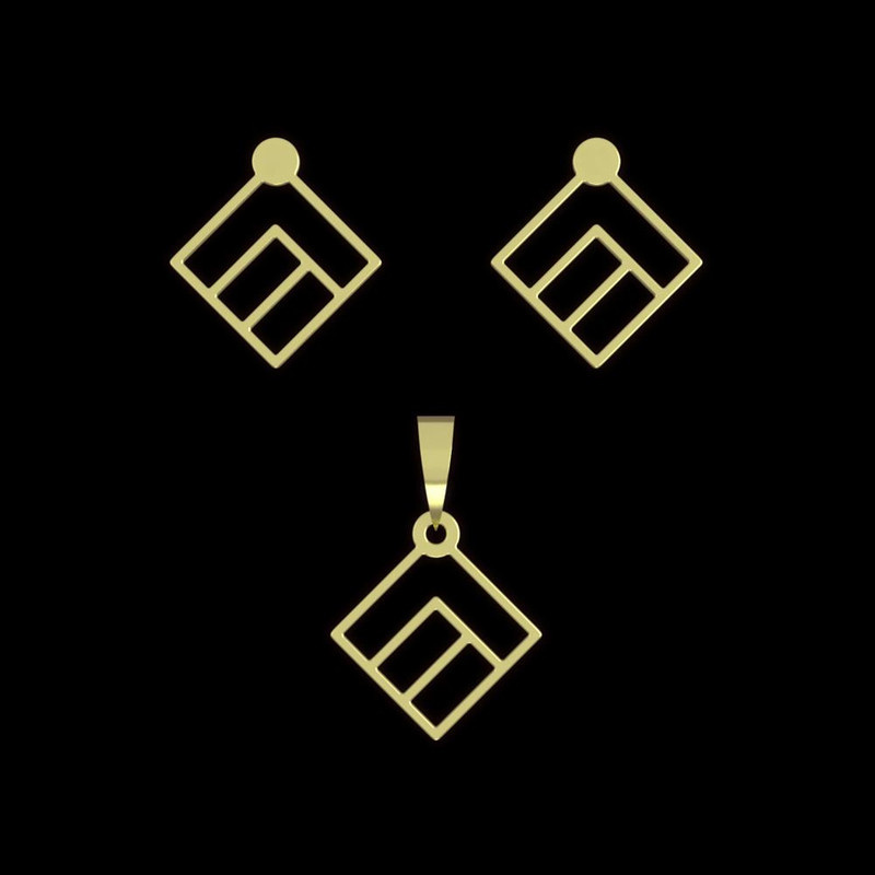 نیم ست طلا 18 عیار زنانه مدوپد مدل لوزی کد NA10998