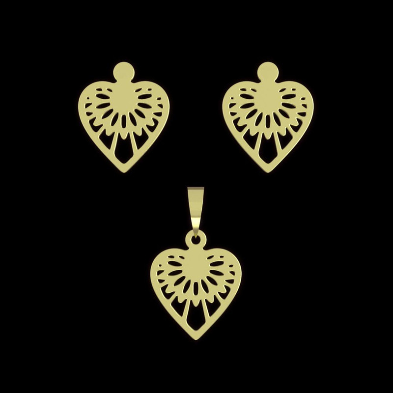 نیم ست طلا 18 عیار زنانه مدوپد مدل قلب کد NA11032