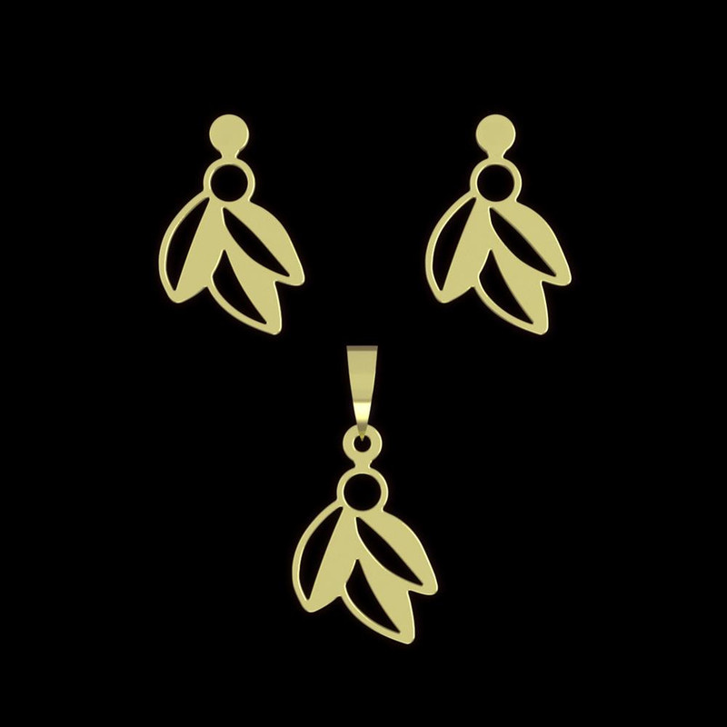 نیم ست طلا 18 عیار زنانه مدوپد مدل گل کد NA11040