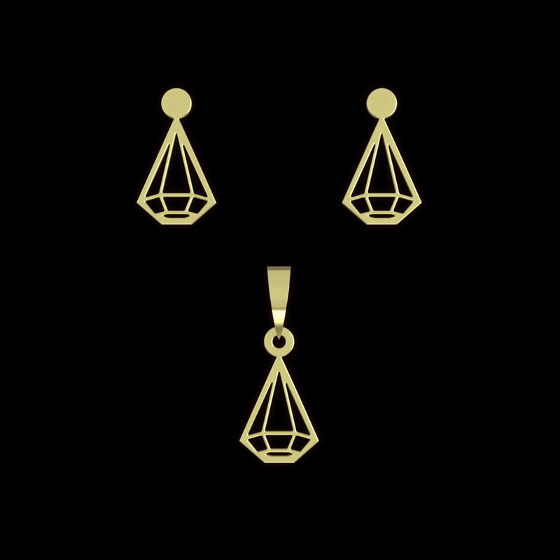 نیم ست طلا 18 عیار زنانه مدوپد مدل الماس کد NA11194