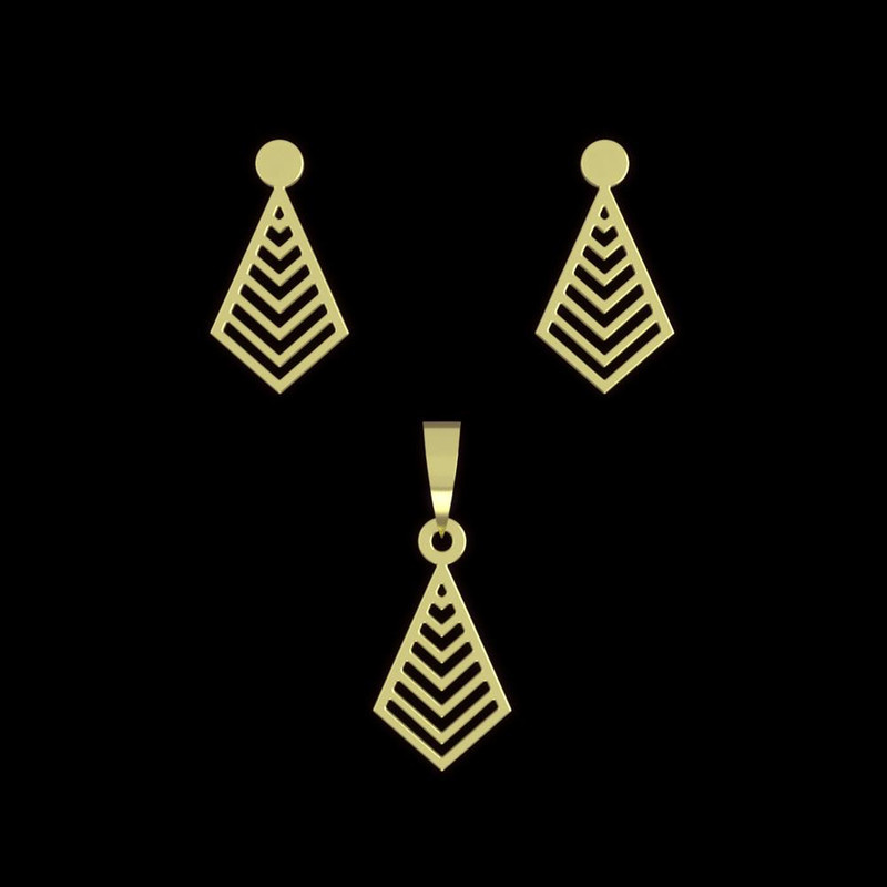 نیم ست طلا 18 عیار زنانه مدوپد مدل لوزی کد NA11204