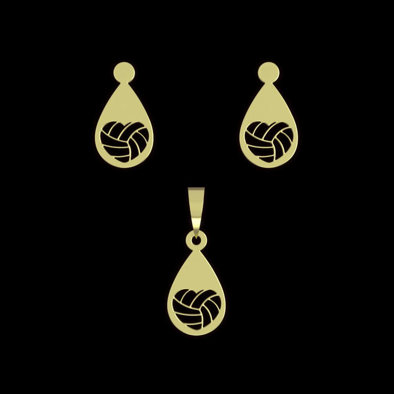 نیم ست طلا 18 عیار زنانه مدوپد مدل توپ بسکتبال کد NA11253