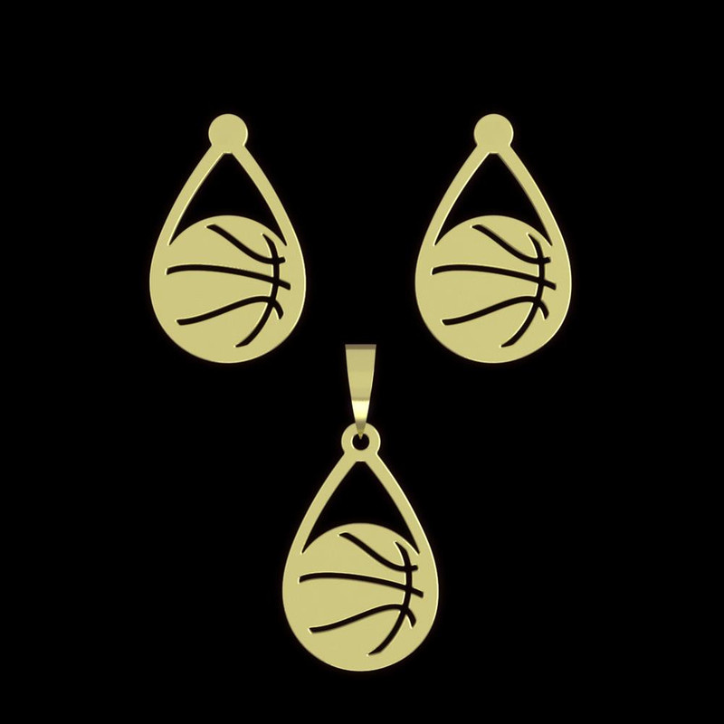 نیم ست طلا 18 عیار زنانه مدوپد مدل بسکتبال کد NA11261