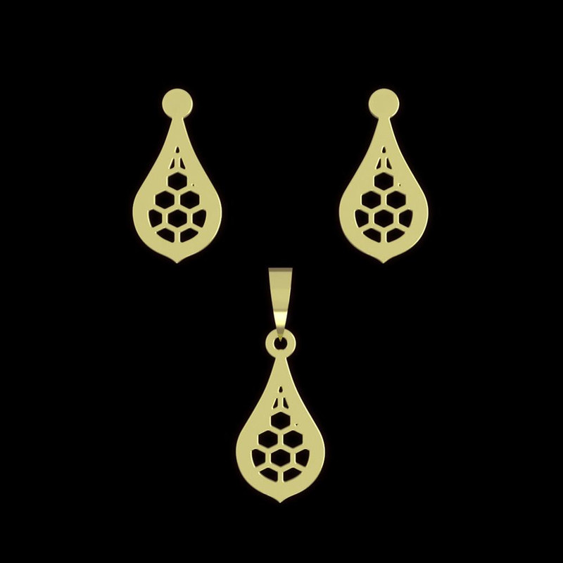 نیم ست طلا 18 عیار زنانه مدوپد مدل ااشک کد NA11324