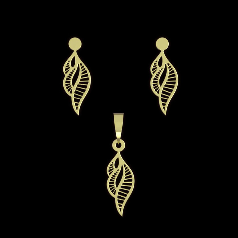 نیم ست طلا 18 عیار زنانه مدوپد مدل هندسی کد NA11383