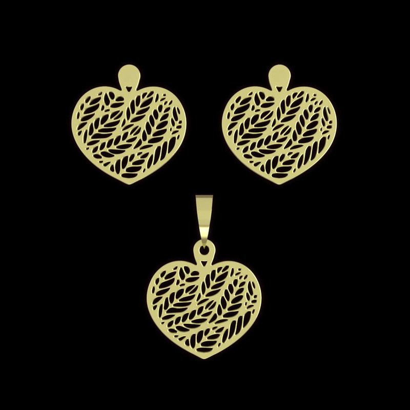 نیم ست طلا 18 عیار زنانه مدوپد مدل قلب کد NA11409