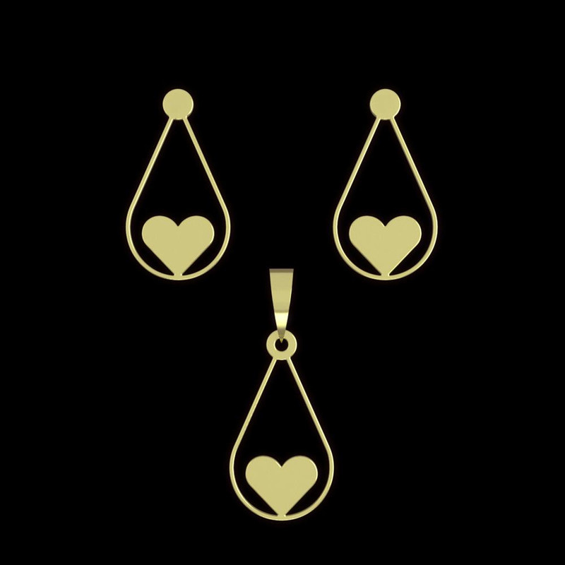 نیم ست طلا 18 عیار زنانه مدوپد مدل قلب کد NA11412