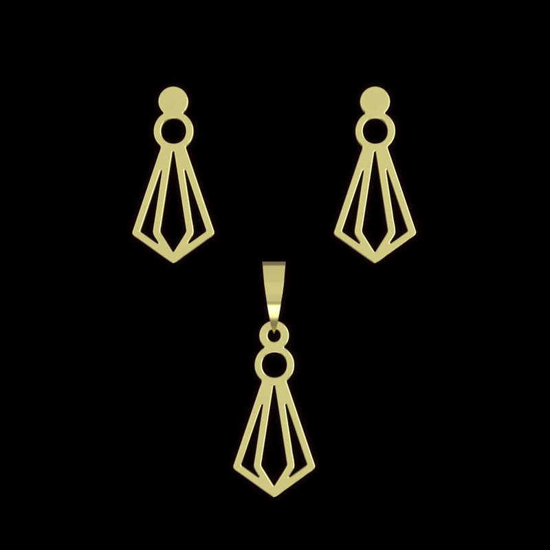 نیم ست طلا 18 عیار زنانه مدوپد مدل هندسی کد NA11478