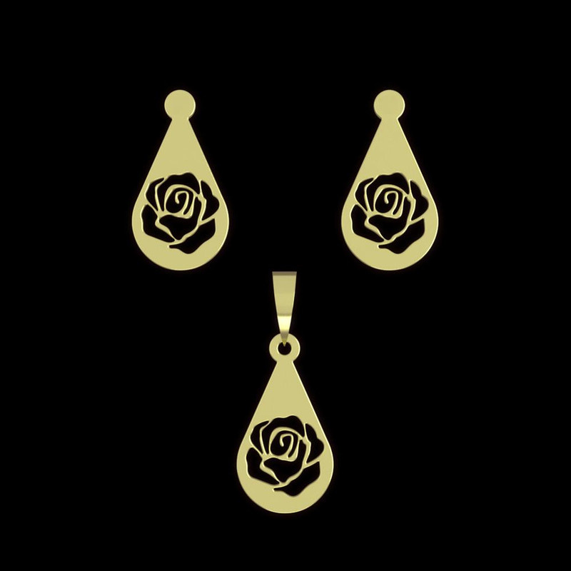 نیم ست طلا 18 عیار زنانه مدوپد مدل گل کد NA11481