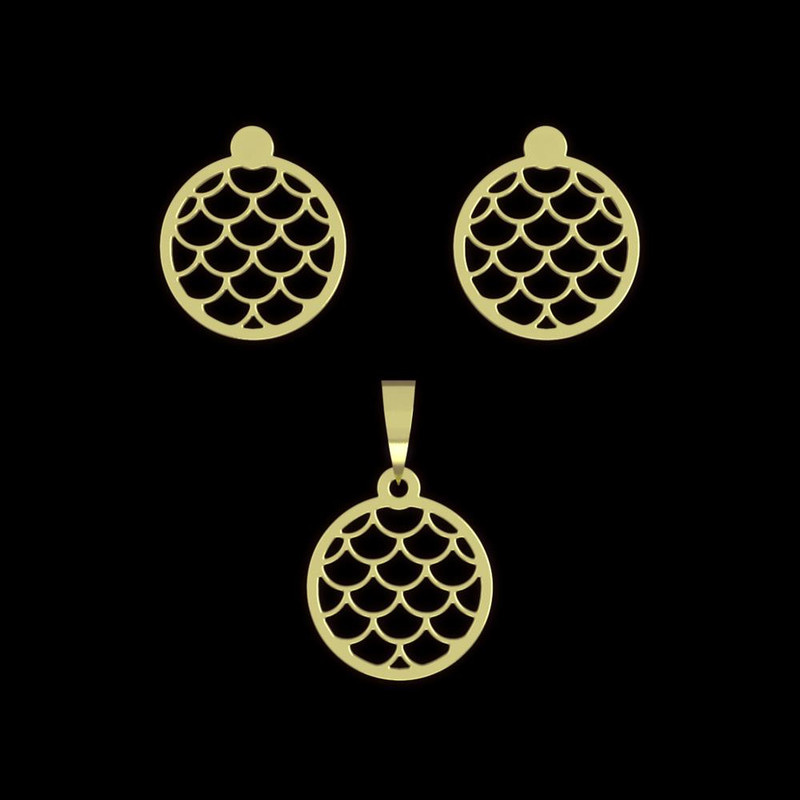 نیم ست طلا 18 عیار زنانه مدوپد مدل دایره کد NA11500