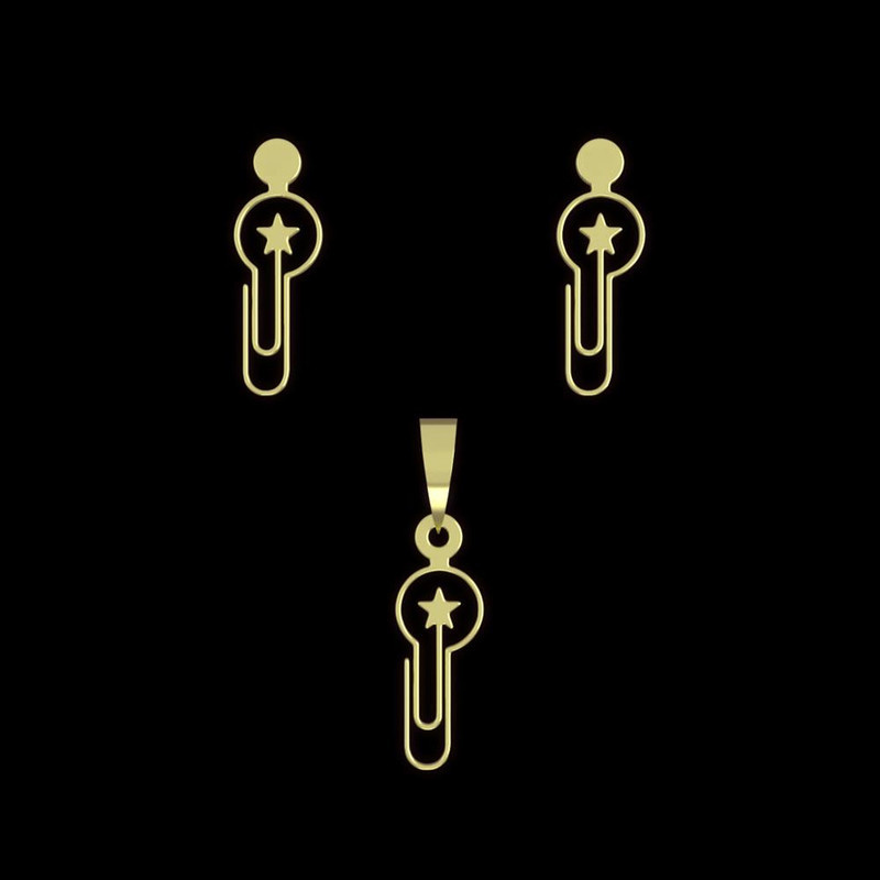 نیم ست طلا 18 عیار زنانه مدوپد مدل کلیپس کد NA11504