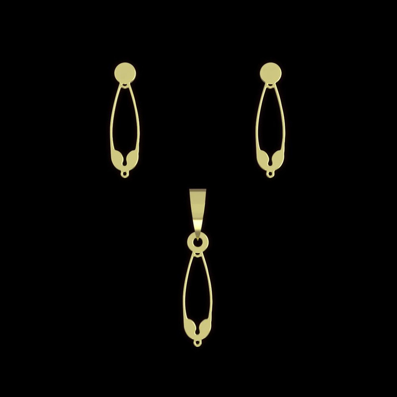 نیم ست طلا 18 عیار زنانه مدوپد مدل سنجاق کد NA11515