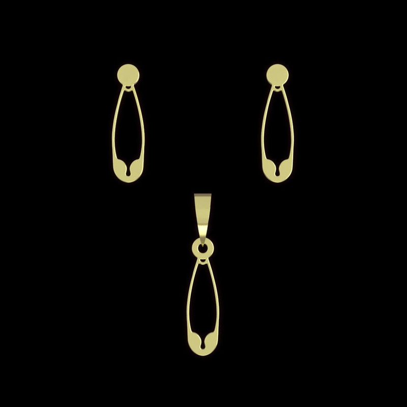 نیم ست طلا 18 عیار زنانه مدوپد مدل سنجاق کد NA11516