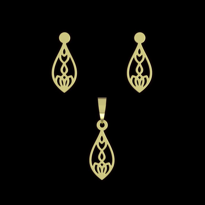 نیم ست طلا 18 عیار زنانه مدوپد مدل اشک کد NA11518