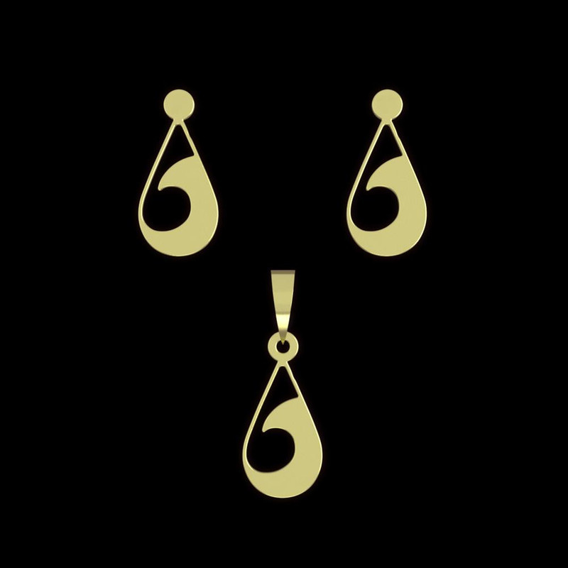 نیم ست طلا 18 عیار زنانه مدوپد مدل هندسی کد NA11527