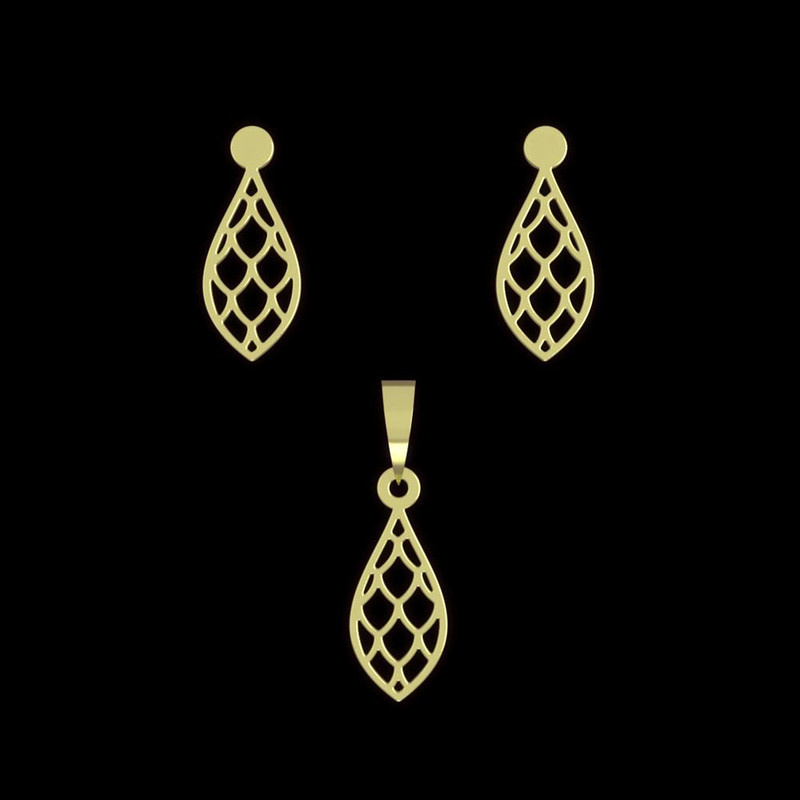 نیم ست طلا 18 عیار زنانه مدوپد مدل اشک کد NA11547