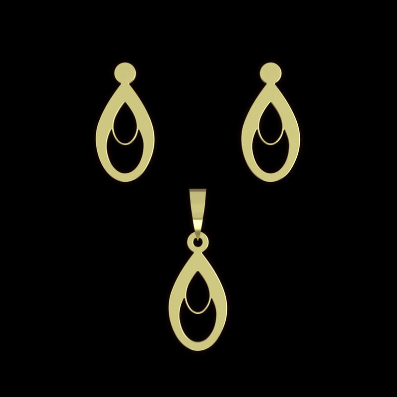 نیم ست طلا 18 عیار زنانه مدوپد مدل اشک کد NA11558