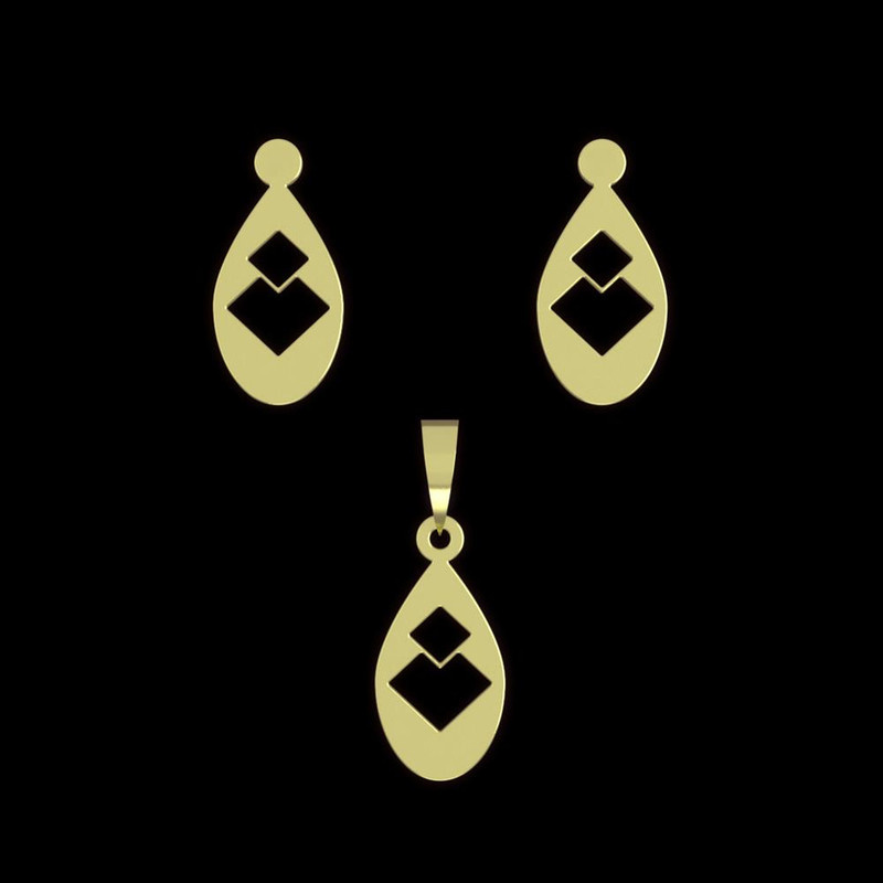 نیم ست طلا 18 عیار زنانه مدوپد مدل اشک کد NA11559