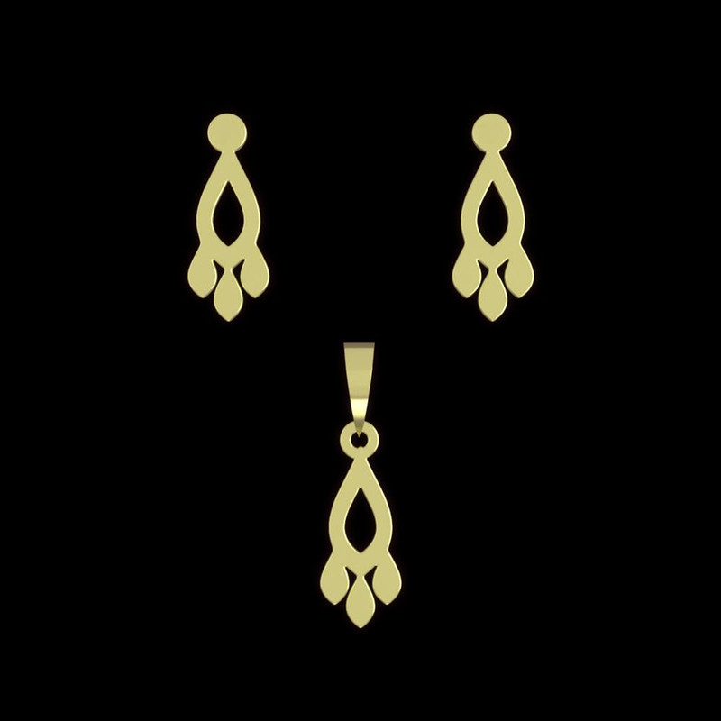 نیم ست طلا 18 عیار زنانه مدوپد مدل هندسی کد NA11592