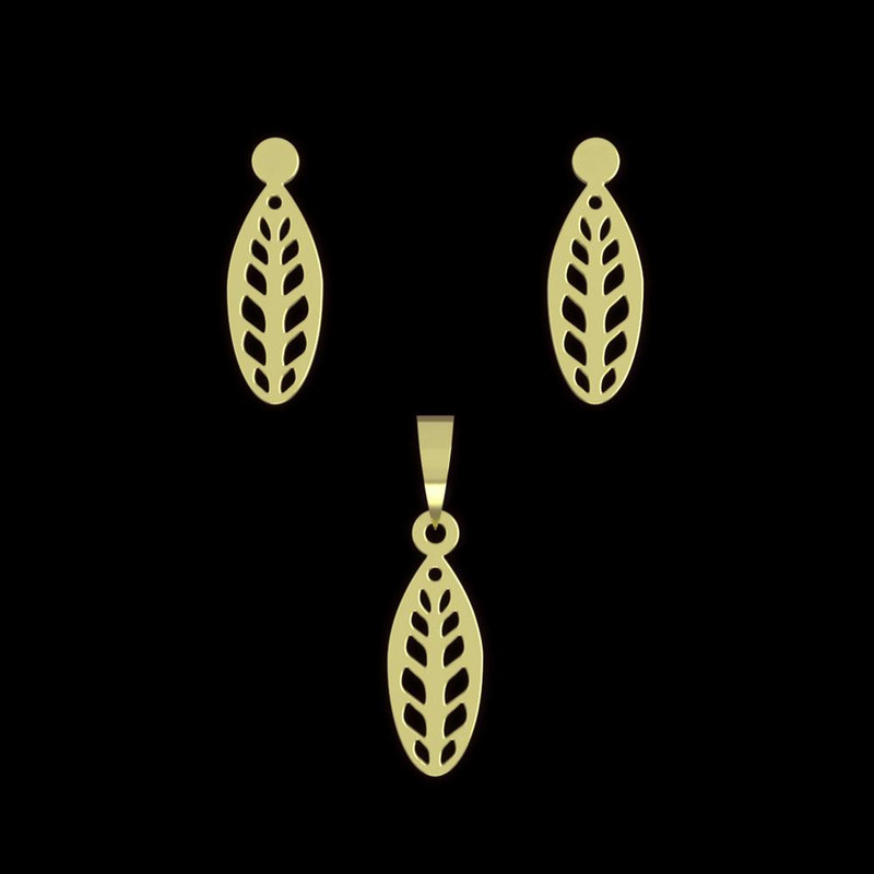 نیم ست طلا 18 عیار زنانه مدوپد مدل هندسی کد NA11609