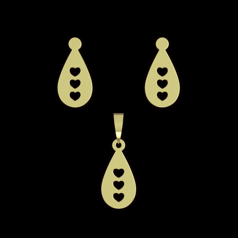 نیم ست طلا 18 عیار زنانه مدوپد مدل قلب کد NA11619