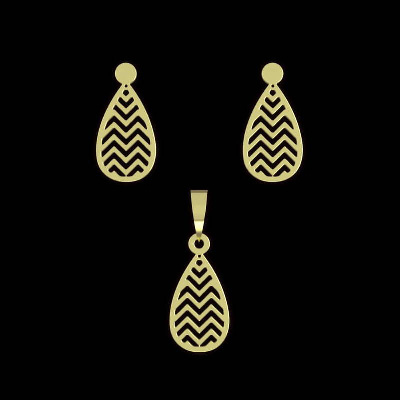 نیم ست طلا 18 عیار زنانه مدوپد مدل اشک کد NA11636