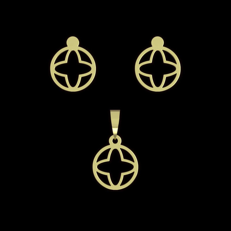 نیم ست طلا 18 عیار زنانه مدوپد مدل ستاره کد NA11679