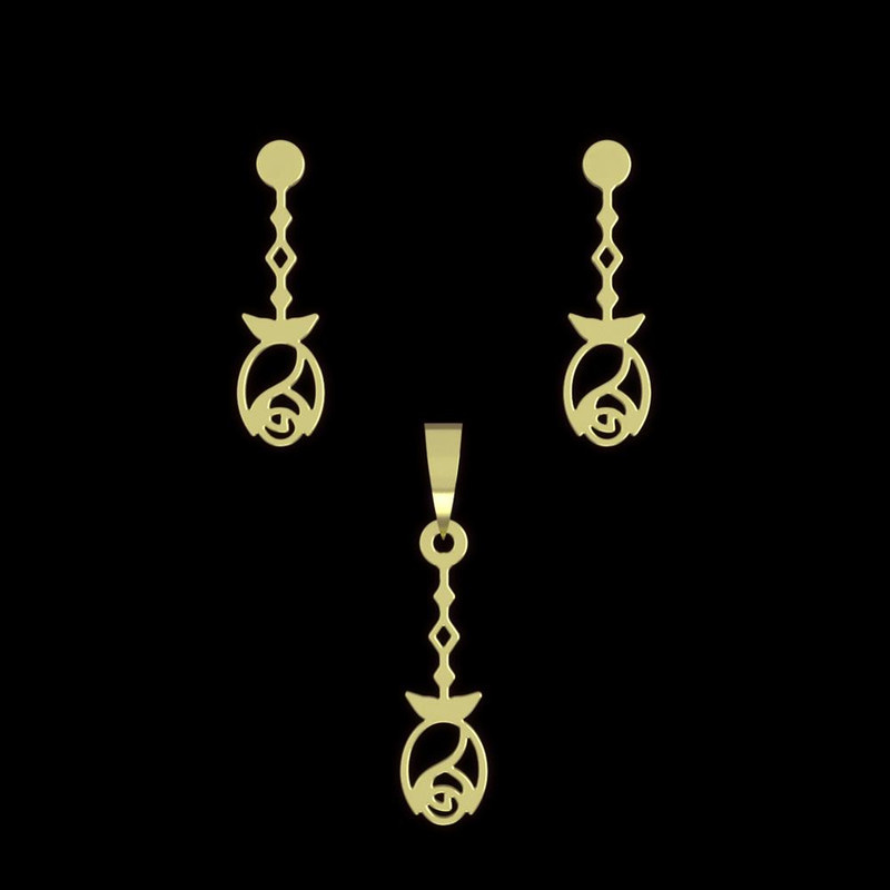 نیم ست طلا 18 عیار زنانه مدوپد مدل گل کد NA11701