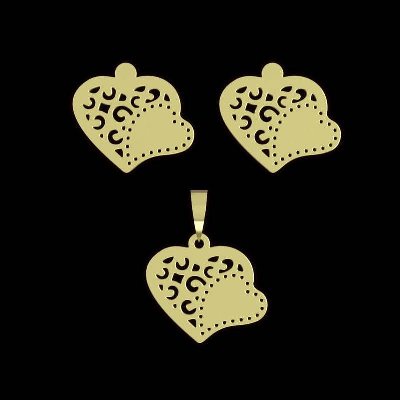 نیم ست طلا 18 عیار زنانه مدوپد مدل قلب کد NA11789