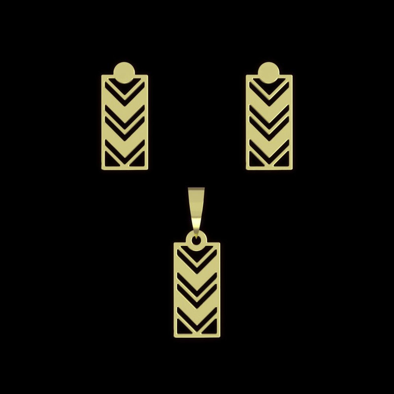 نیم ست طلا 18 عیار زنانه مدوپد مدل مستطیل کد NA11808