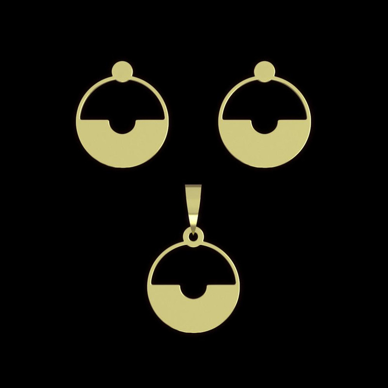 نیم ست طلا 18 عیار زنانه مدوپد مدل دایره کد NA11818