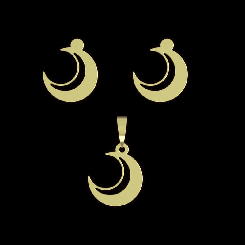 نیم ست طلا 18 عیار زنانه مدوپد مدل ماه کد NA11819