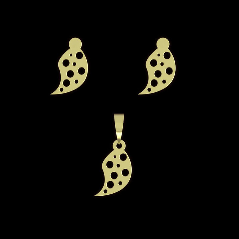 نیم ست طلا 18 عیار زنانه مدوپد مدل هندسی کد NA11820