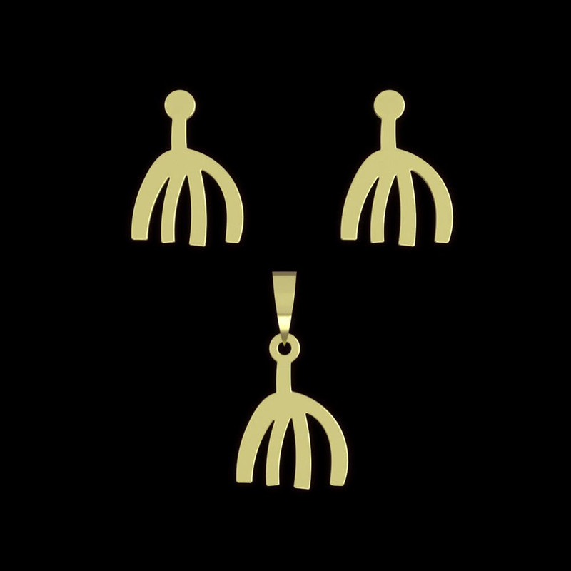 نیم ست طلا 18 عیار زنانه مدوپد مدل هندسی کد NA15042