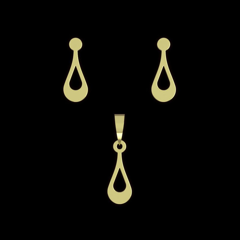 نیم ست طلا 18 عیار زنانه مدوپد مدل اشک کد NA10002