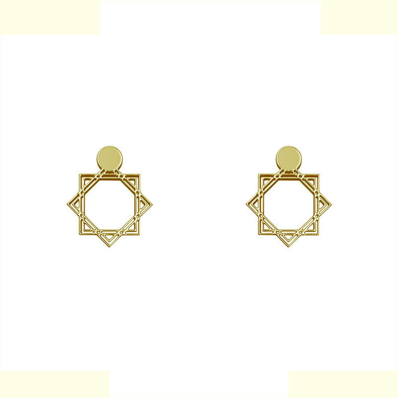 گوشواره طلا 18 عیار زنانه مدوپد مدل اسلیمی کد GA1-10045