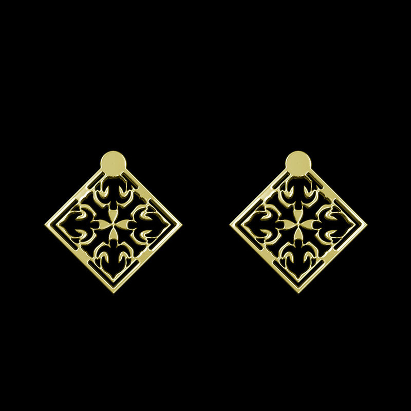 گوشواره طلا 18 عیار زنانه مدوپد مدل اسلیمی کد GA1-10388