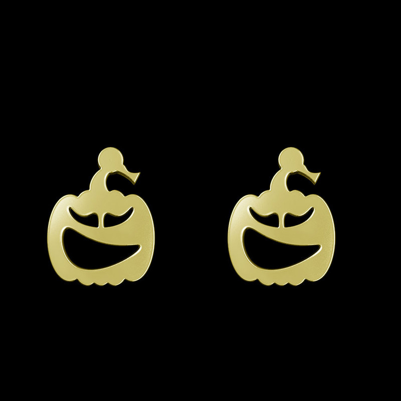 گوشواره طلا 18 عیار زنانه مدوپد مدل کدو هالووین کد GA1-10401