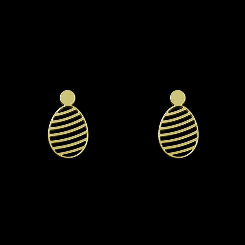 گوشواره طلا 18 عیار زنانه مدوپد مدل تخم مرغ کد GA1-10441